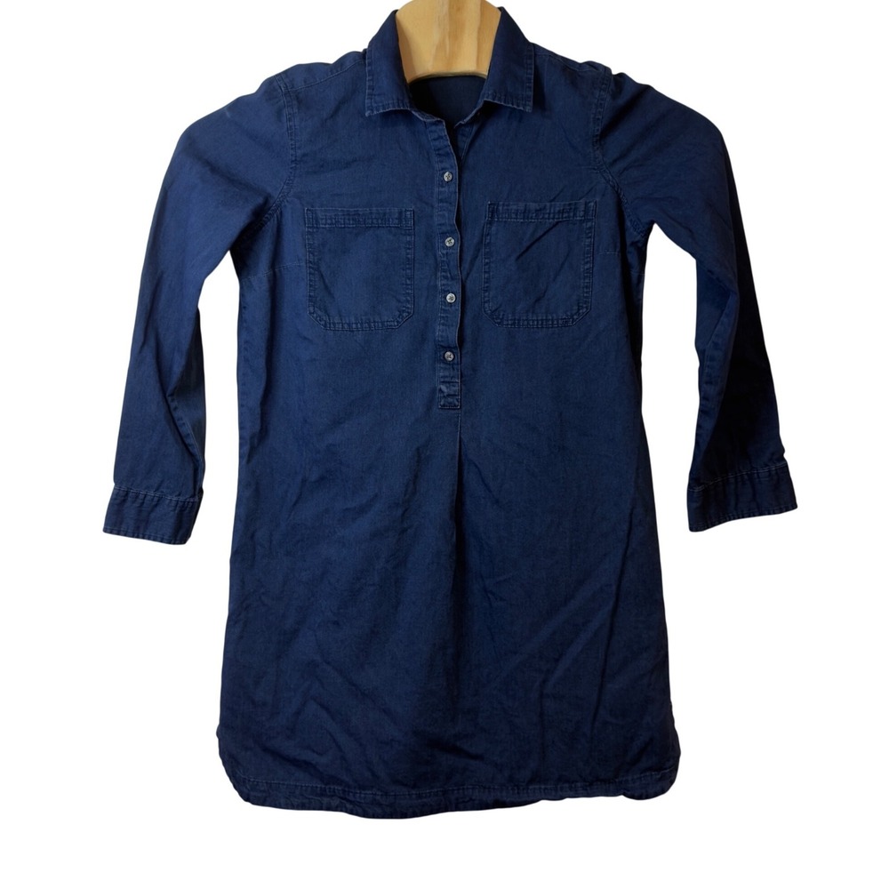 Old Navy Chambray Denim Shirt Mini Dress Size M Blue Casual Country Cowgirl